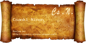 Csanki Ninon névjegykártya